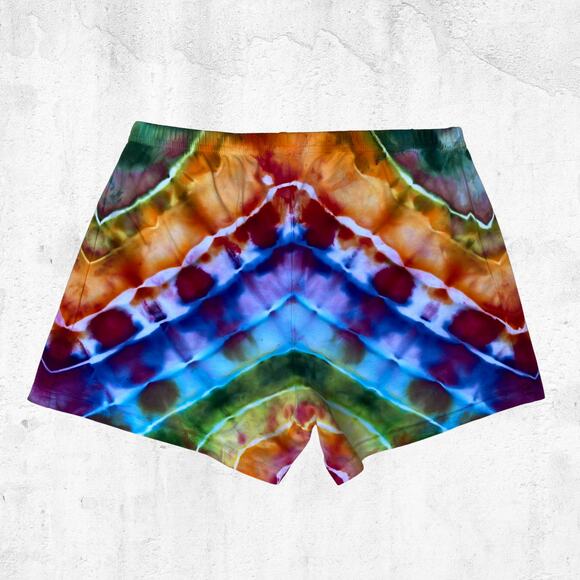 Ice Dyed Bootie Shorts - Rainbow Shortie - Tie Dye Summer (Women's Medium) - Picture 6 of 10